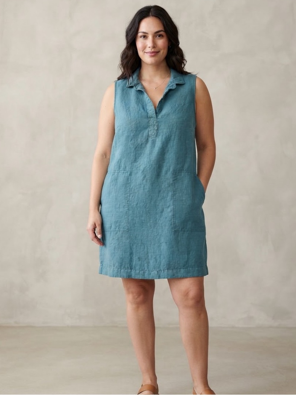 C&C California Sleeveless Teal Tunic Dress - Size 14 *Small Flaw, See Last Photo